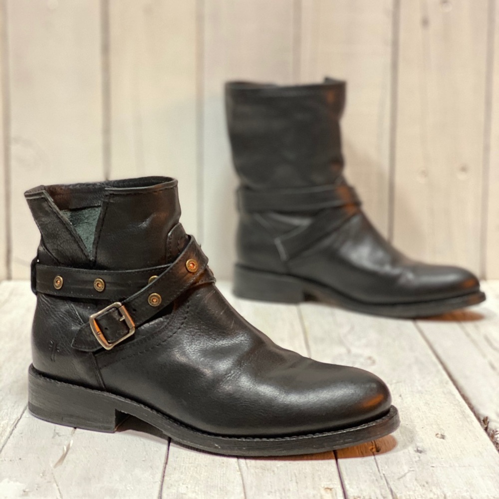Size 9, Upcycled Frye boots, ankle boots
